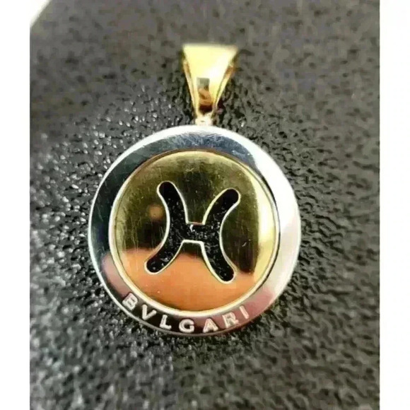Bulgari Bvlgari 18kt Yellow Gold and Steel Tondo Pisces Zodiac Pendant - Picture 4 of 6